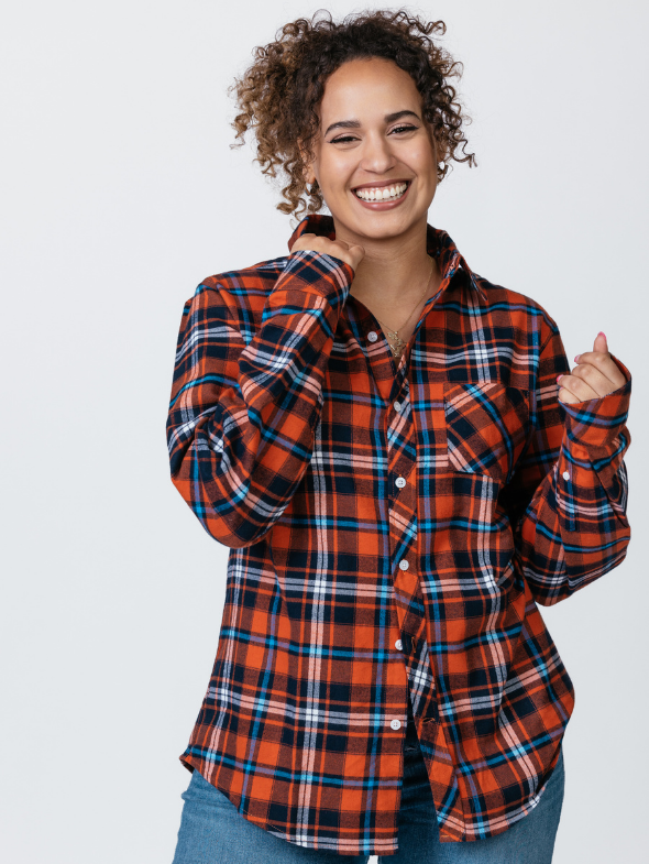 orange plaid dress shirt KOTON Men's Shirt in Orange